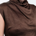 Atelier Delphine Apparel Womens Dresses Twisted Dress in Espresso