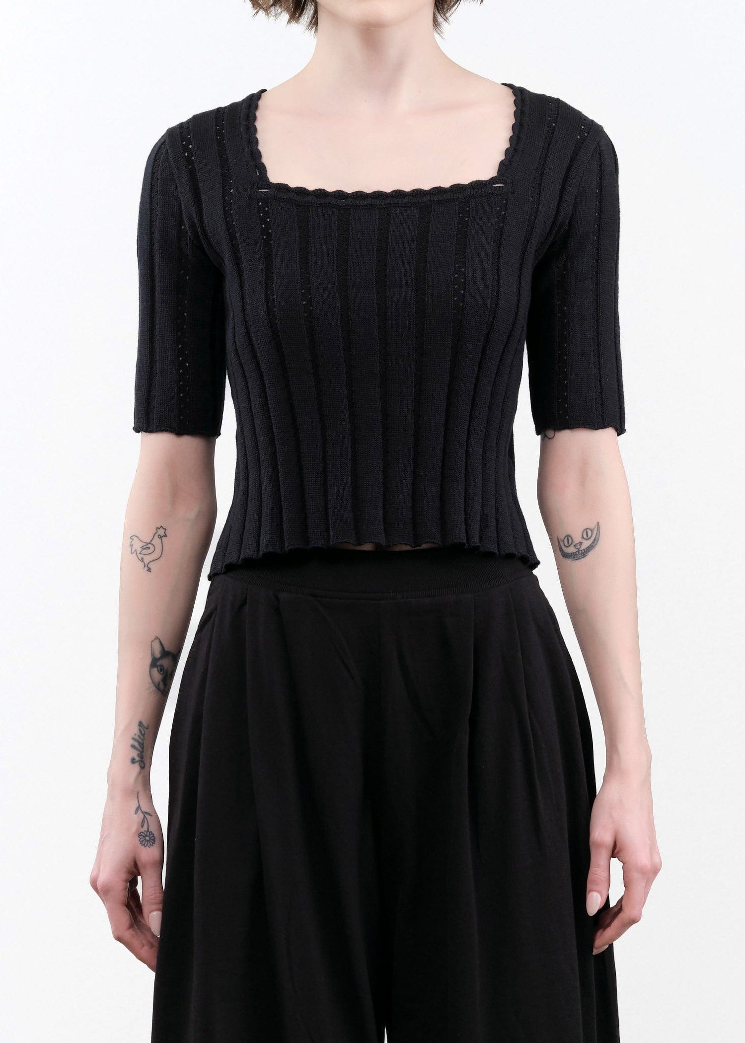 Atelier Delphine Apparel Womens Blouses Vienna Top in Black