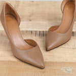 ATP Atelier Pointed Toe Lucito Nappa Leather Pump Heel in Hazelnut Brown 