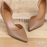 ATP Atelier Pointed Toe Lucito Nappa Leather Pump Heel in Hazelnut Brown 