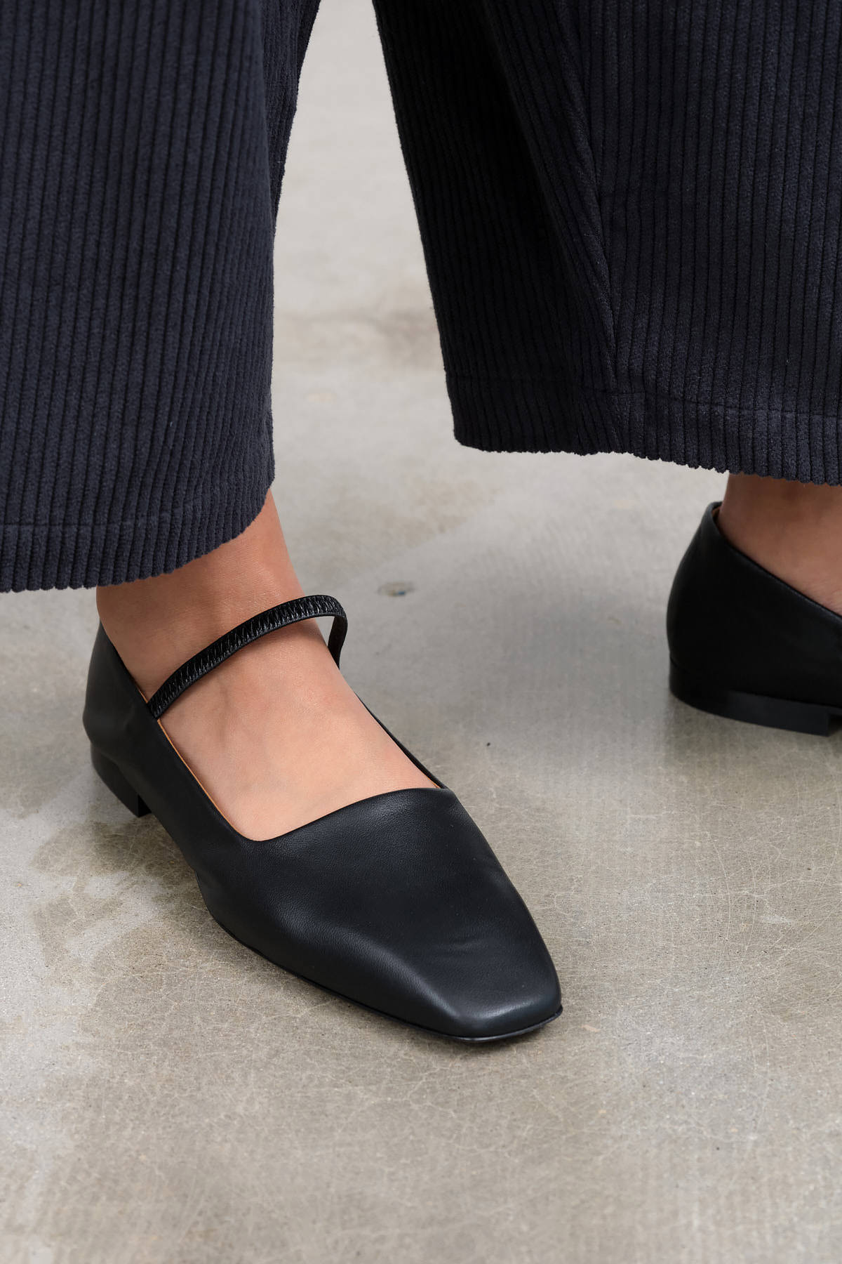 Black Petina Nappa Mary Jane Flat by ATP Atelier