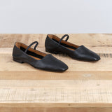 Petina Nappa Mary Jane Flat by ATP Atelier in Black