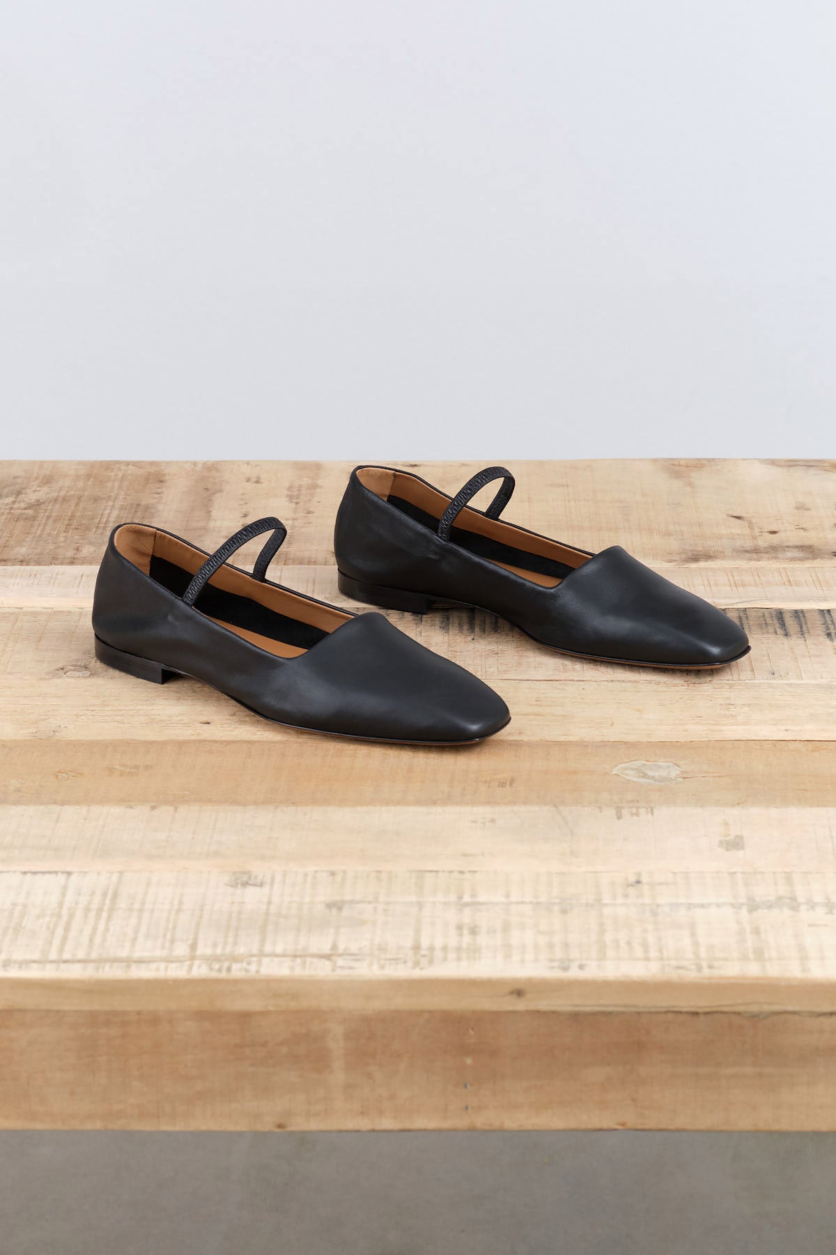 Petina Nappa Mary Jane Flat by ATP Atelier in Black