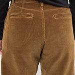 Back pockets on Chino in Camel Corduroy