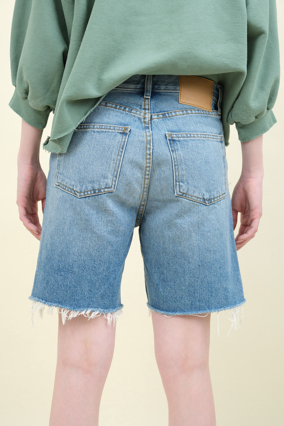 Back of Cut Off Vintage Patchwork Shorts
