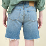 Back of Cut Off Vintage Patchwork Shorts