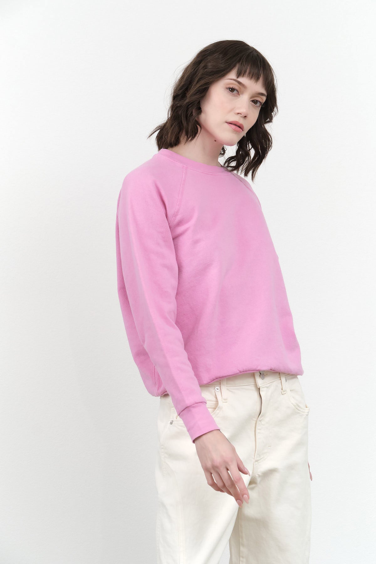 B Sides Jeans Crewneck Sweatshirt in Ziggy Pink