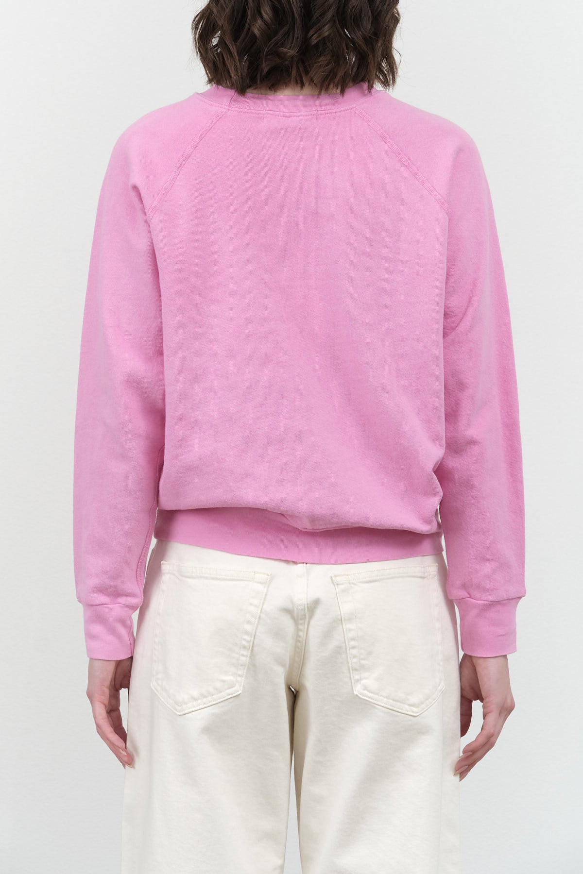 Ziggy Bright Pink Crewneck Long Sleeve Sweatshirt with Ribbed Cuffs and Hems by Designer Brand B Sides Jeans