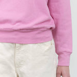 Crewneck Long Sleeve Sweatshirt with Ribbed Cuffs and Hems in Ziggy Bright Pink by Designer Brand B Sides Jeans