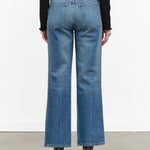 High Waisted Eshel Jean Straight Leg in Hyde Wash Blue Denim by B Sides Jeans Designer Brand