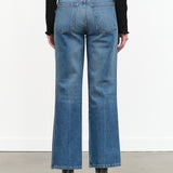 High Waisted Eshel Jean Straight Leg in Hyde Wash Blue Denim by B Sides Jeans Designer Brand