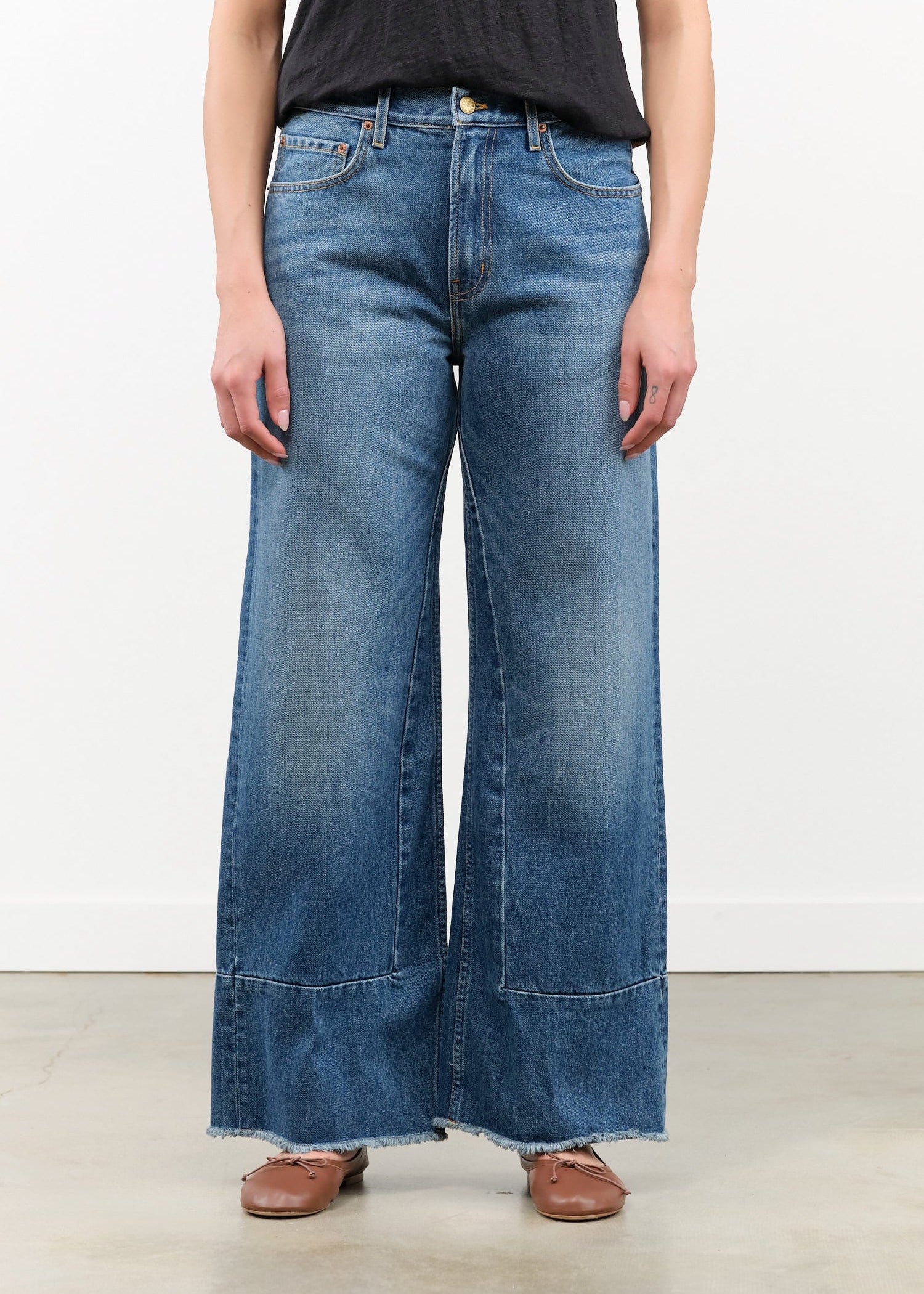 B Sides Jeans Apparel Womens Denim Marcel Culotte in Joni Wash