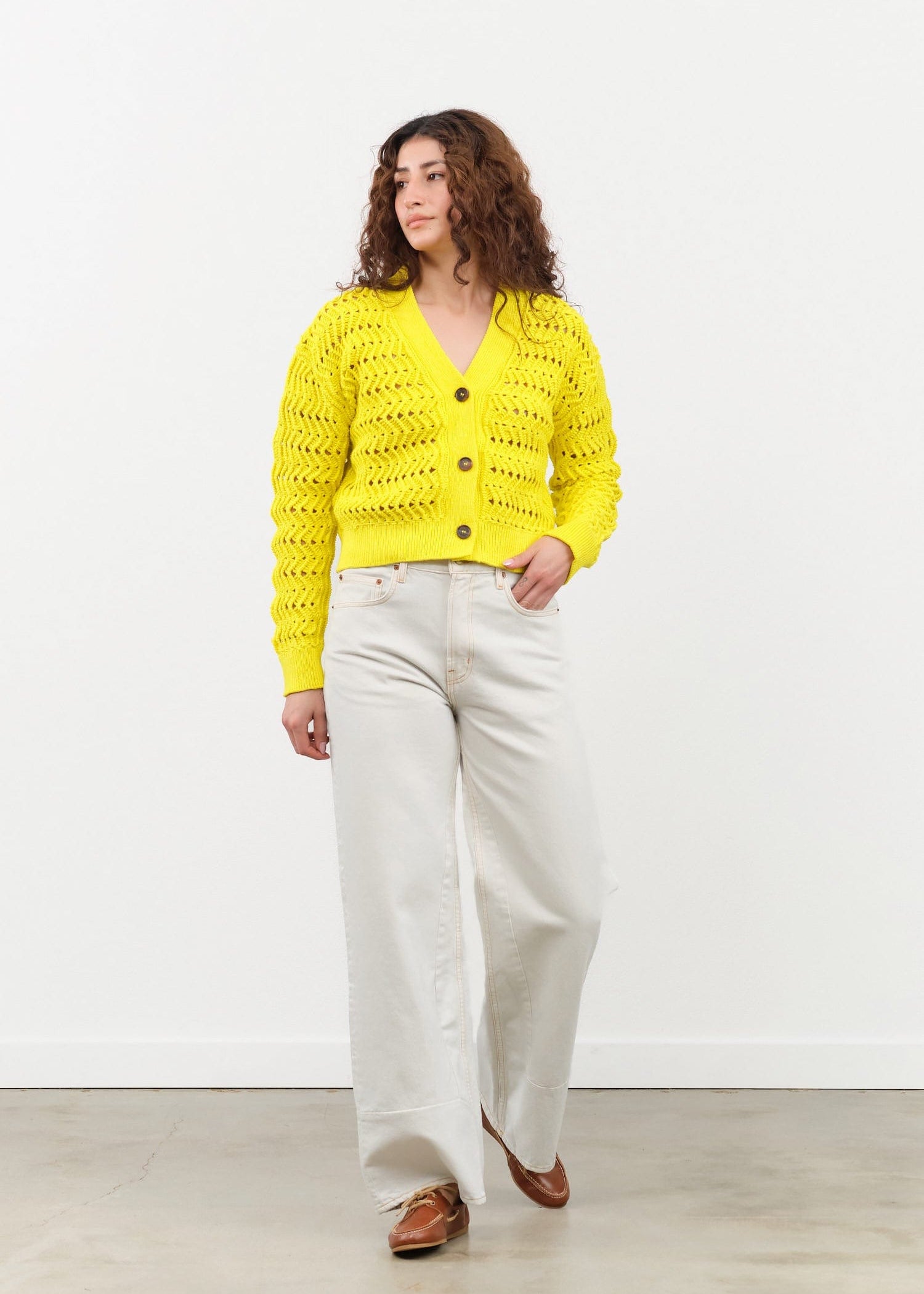 B Sides Jeans Apparel Womens Denim Marcel Culotte in Tile White