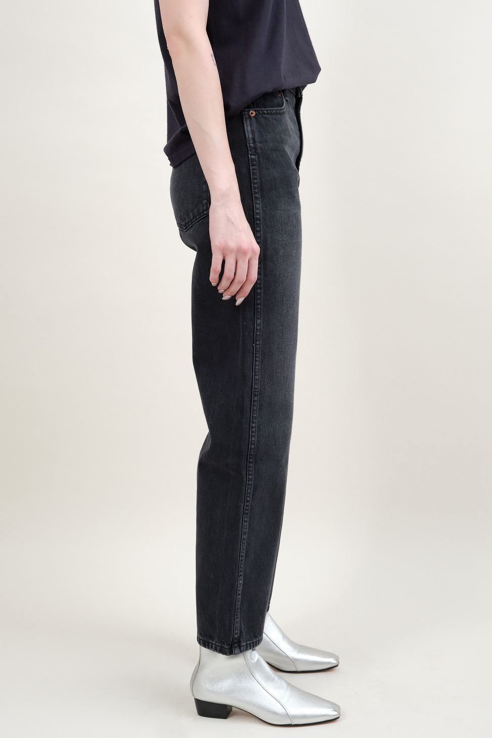 Side of Plein High Straight Jean in Stil Black