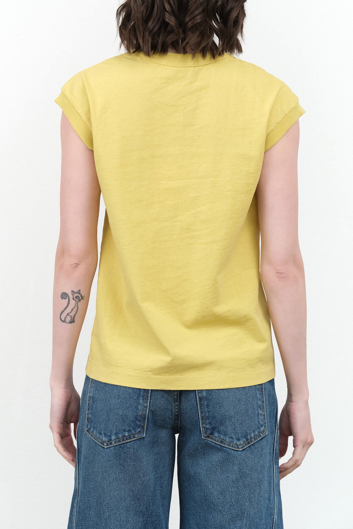 Daphne Overdye Yellow Long Pocket Tank Top By Designer Brand B Sides Jeans