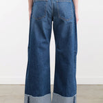 B Sides Jeans Apparel Womens Denim Relaxed Cuffed Lasso in Cate Wash