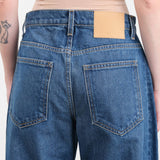 B Sides Jeans Apparel Womens Denim Relaxed Cuffed Lasso in Cate Wash