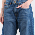 B Sides Jeans Apparel Womens Denim Relaxed Cuffed Lasso in Cate Wash