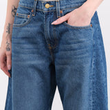 B Sides Jeans Apparel Womens Denim Relaxed Cuffed Lasso in Cate Wash