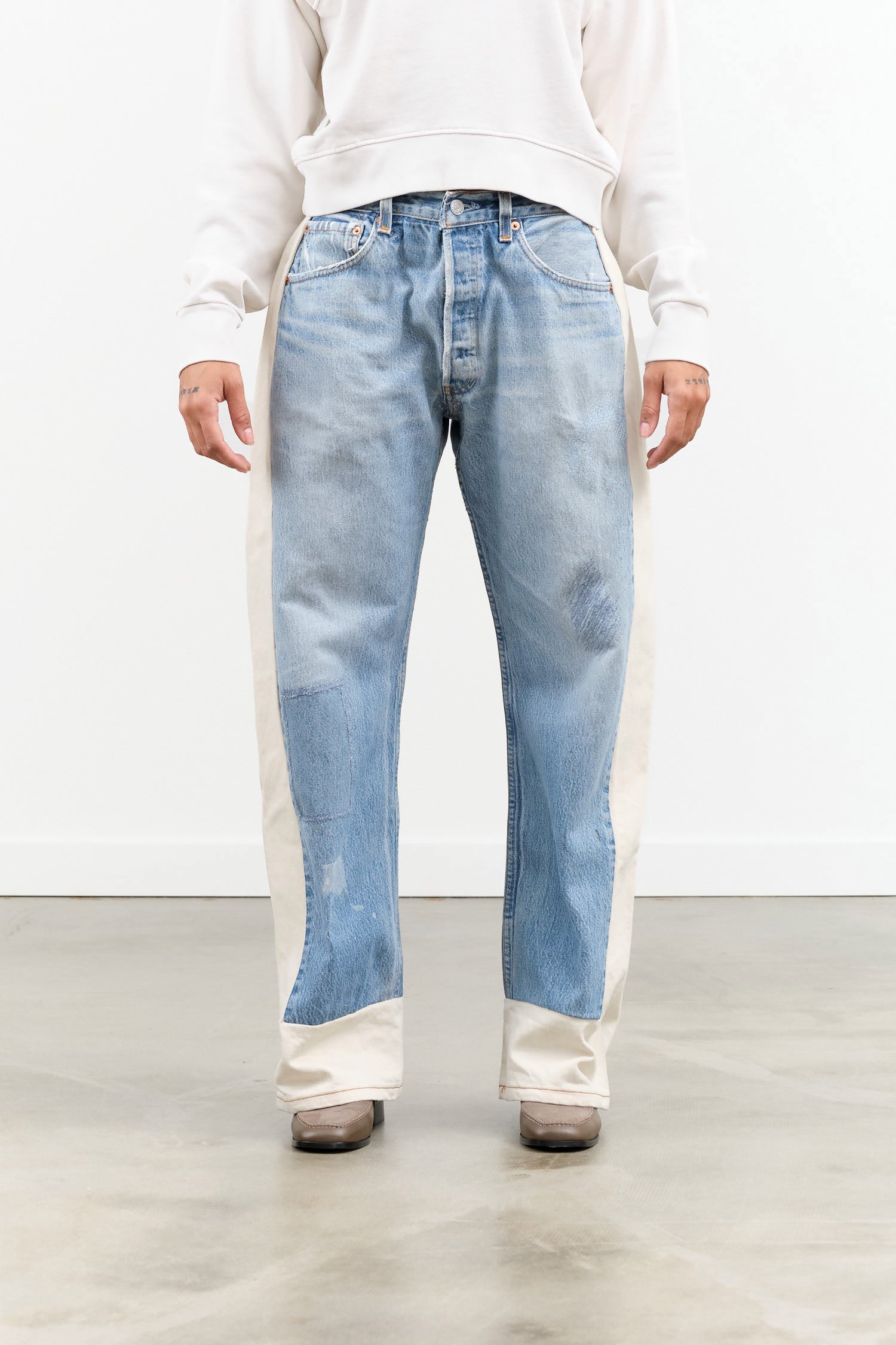 Reworked Slouch Jean by B Sides Jeans in Vintage Indigo and Natural Denim