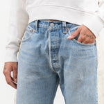 Vintage Indigo and Natural Denim Reworked Slouch Jean by B Sides Jeans