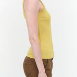 B Sides Jeans Designer Rib Racerback Tank Top in Daphne Overdye Yellow