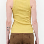 Ribbed Racerback Tank Top in Daphne Overdye Yellow by B Sides Jeans Designer Brand