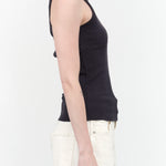 B Sides Jeans Designer Rib Racerback Tank Top in Marine Overdye Navy