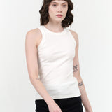 B Sides Jeans Rib Tank in Snow White