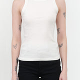 Rib Tank by B Sides Jeans in Snow White