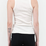 Ribbed Racerback Tank Top in Snow White by B Sides Jeans Designer Brand