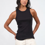 B Sides Jeans Rib Tank in Stil Black