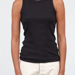 Rib Tank by B Sides Jeans  in Stil Black