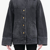 Stadium Jacket with Collar by B Sides Jeans in Stil Black