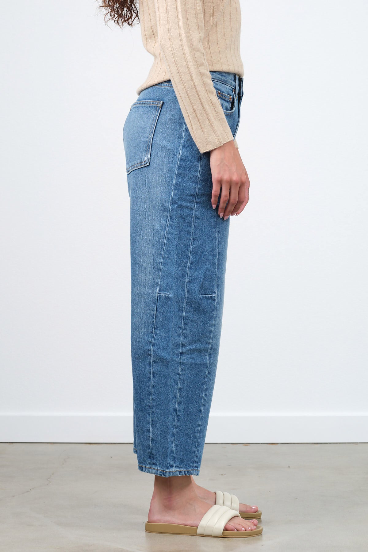 B Sides Jeans Relaxed Lasso High Waisted Blue Denim in Hyde Wash