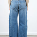 B Sides Jeans High Waisted Curved Wide Leg Blue Denim in Hyde Wash