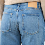 Relaxed Lasso in Blue Hyde Wash with Classic Pockets and Mid Rise by B Sides Jeans