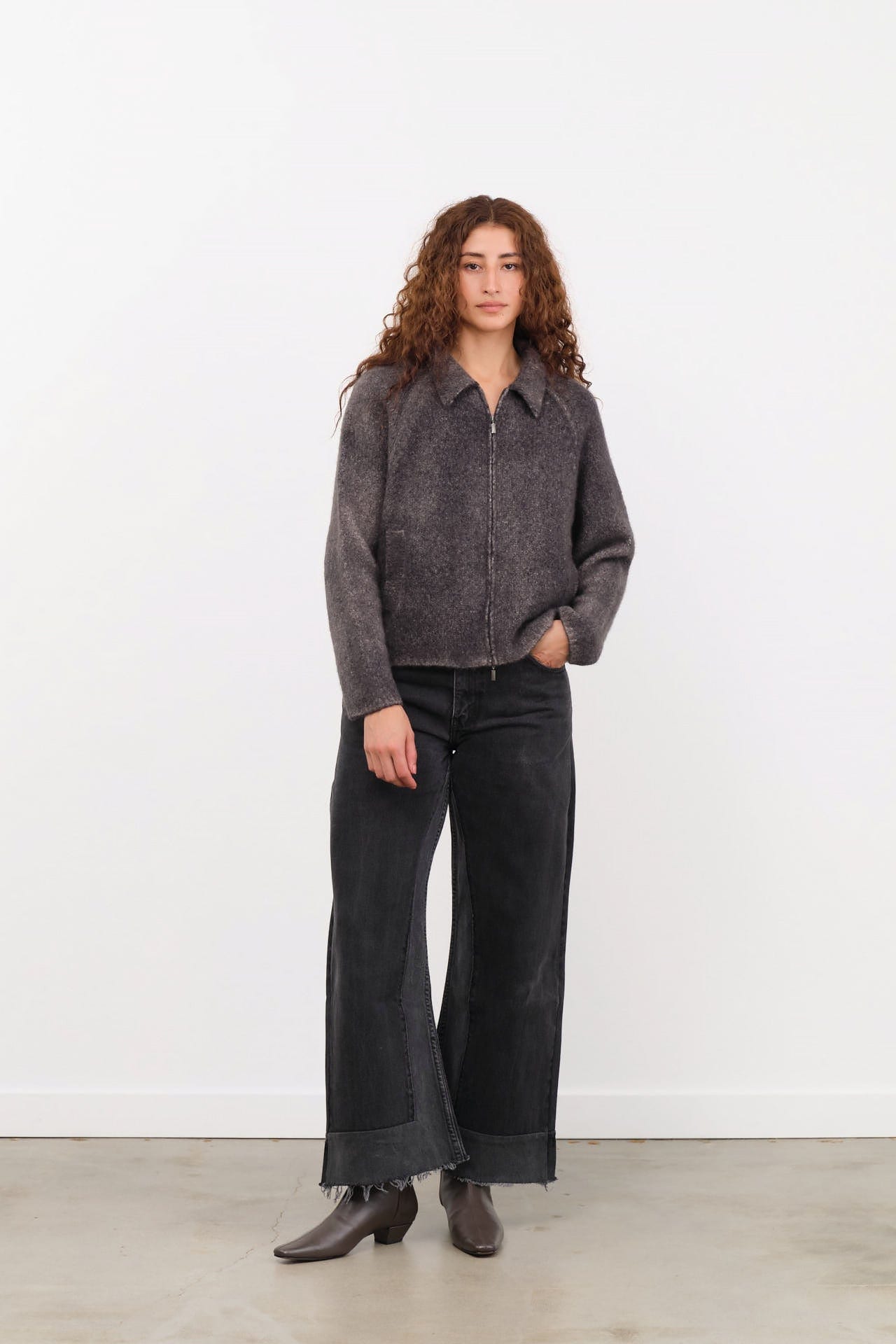 B Sides Jeans Apparel Womens Denim Vintage Reworked Culotte in Vintage Black