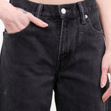 B Sides Jeans Apparel Womens Denim Vintage Reworked Culotte in Vintage Black