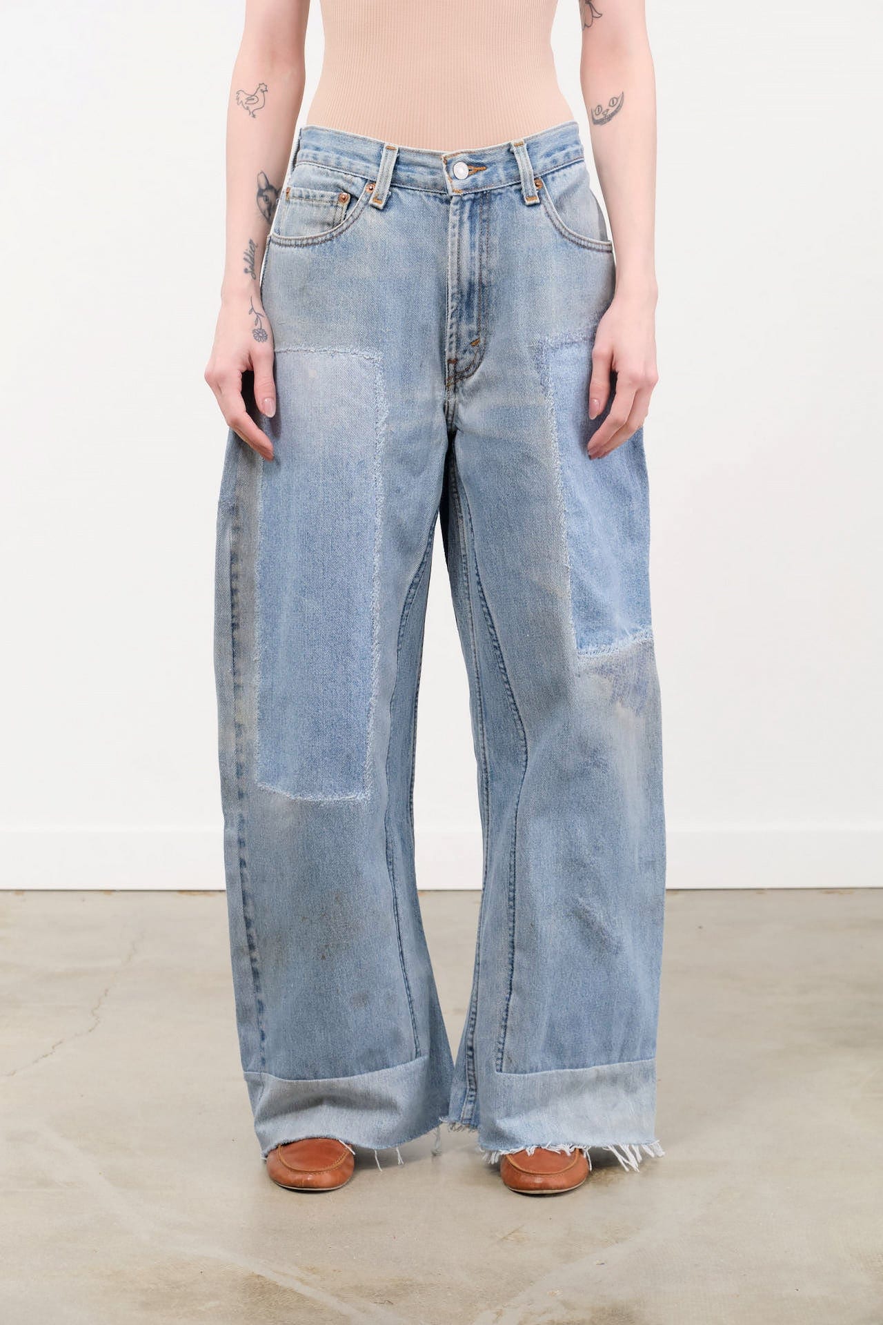 B Sides Jeans Apparel Womens Denim Vintage Reworked Culotte in Vintage Indigo