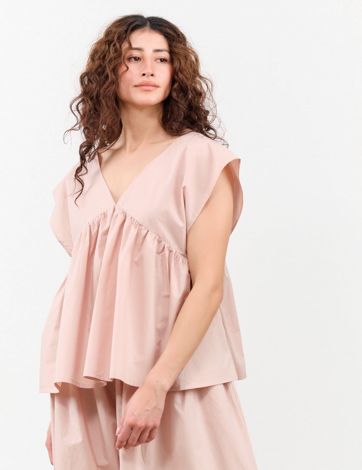Baserange Apparel Womens Blouses Cable Top in Cantil Pink