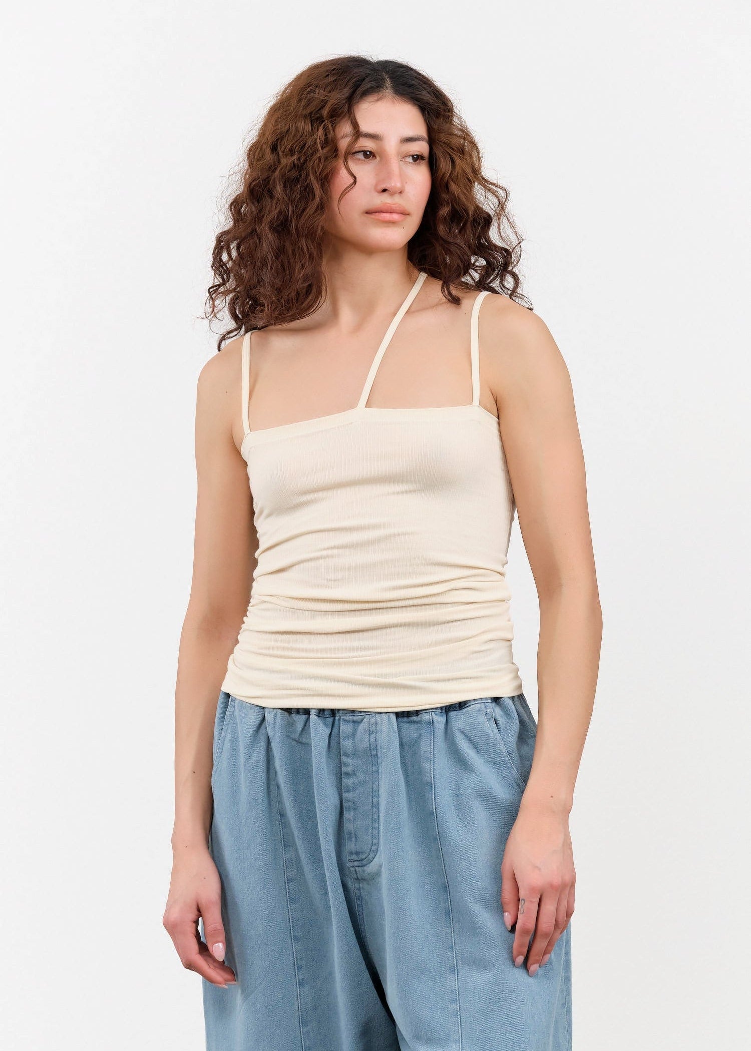 Baserange Apparel Womens Blouses Nida Tank in Off White