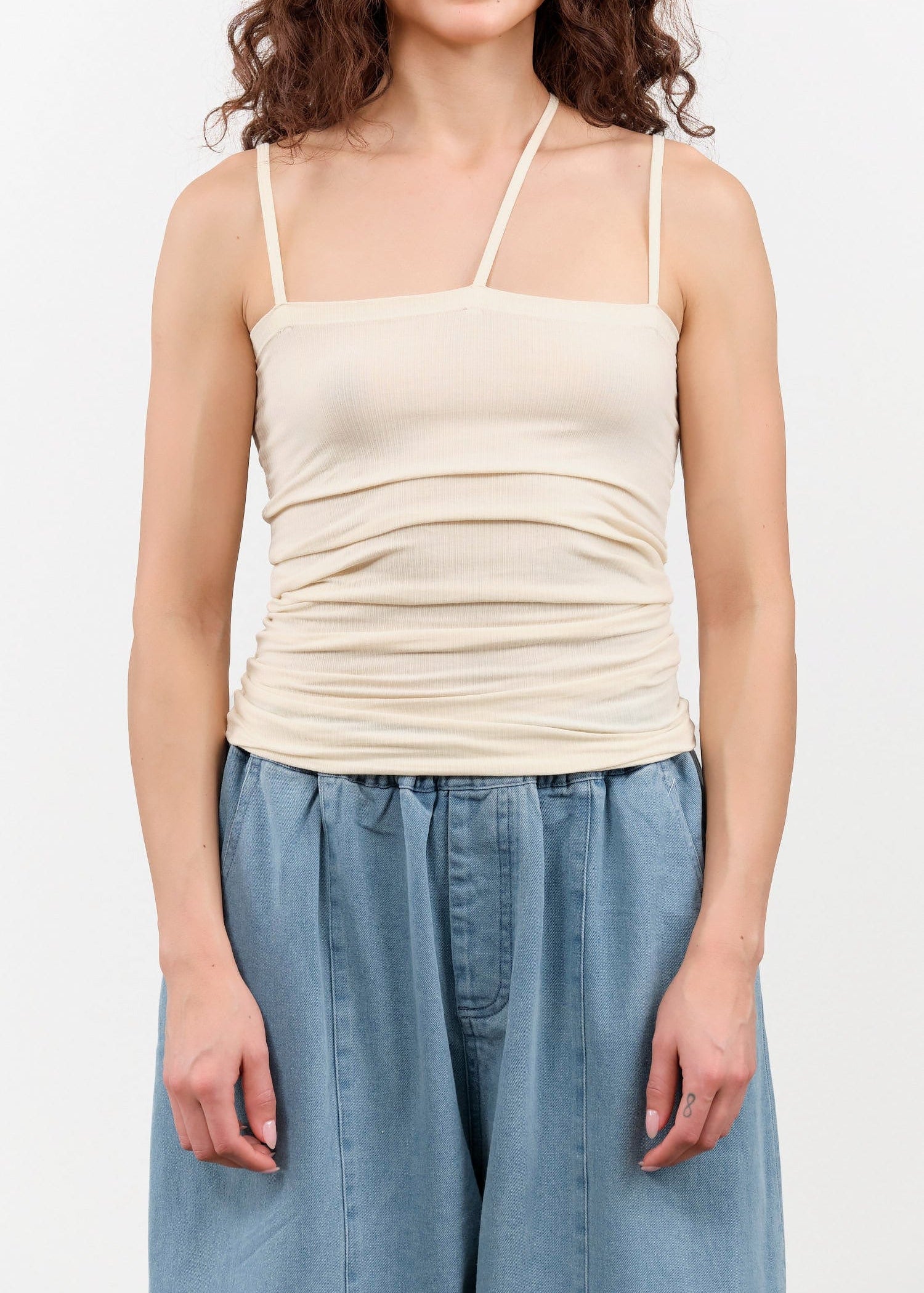 Baserange Apparel Womens Blouses Nida Tank in Off White