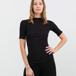 Baserange Apparel Womens Tees Omato 3/4 Tee Shirt in Black