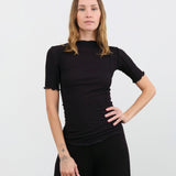 Baserange Apparel Womens Tees Omato 3/4 Tee Shirt in Black
