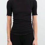 Baserange Apparel Womens Tees Omato 3/4 Tee Shirt in Black