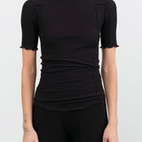Baserange Apparel Womens Tees Omato 3/4 Tee Shirt in Black