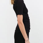 Baserange Apparel Womens Tees Omato 3/4 Tee Shirt in Black