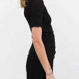 Baserange Apparel Womens Tees Omato 3/4 Tee Shirt in Black