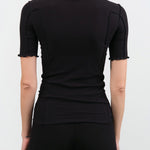 Baserange Apparel Womens Tees Omato 3/4 Tee Shirt in Black